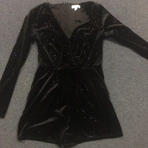 Elegant Black Velvet Romper